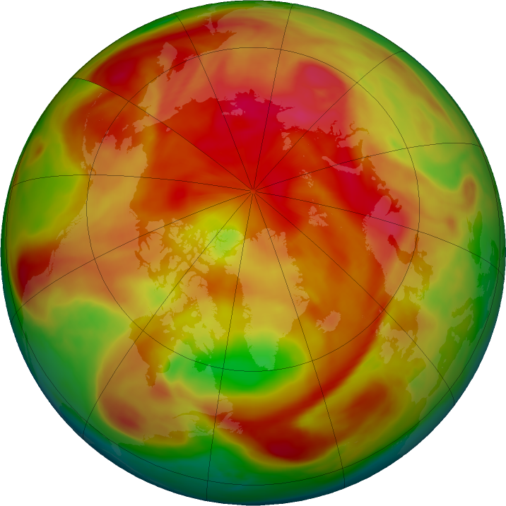 Arctic ozone map for 04 April 2024